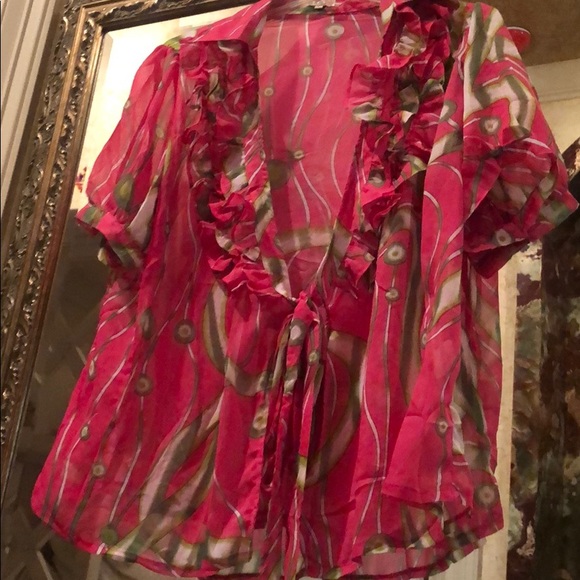 Pink Green Transparent lightweight floral woman’s - Picture 1 of 7